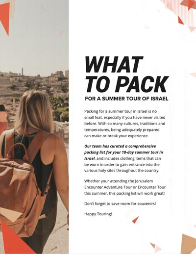 What to Pack for Israel