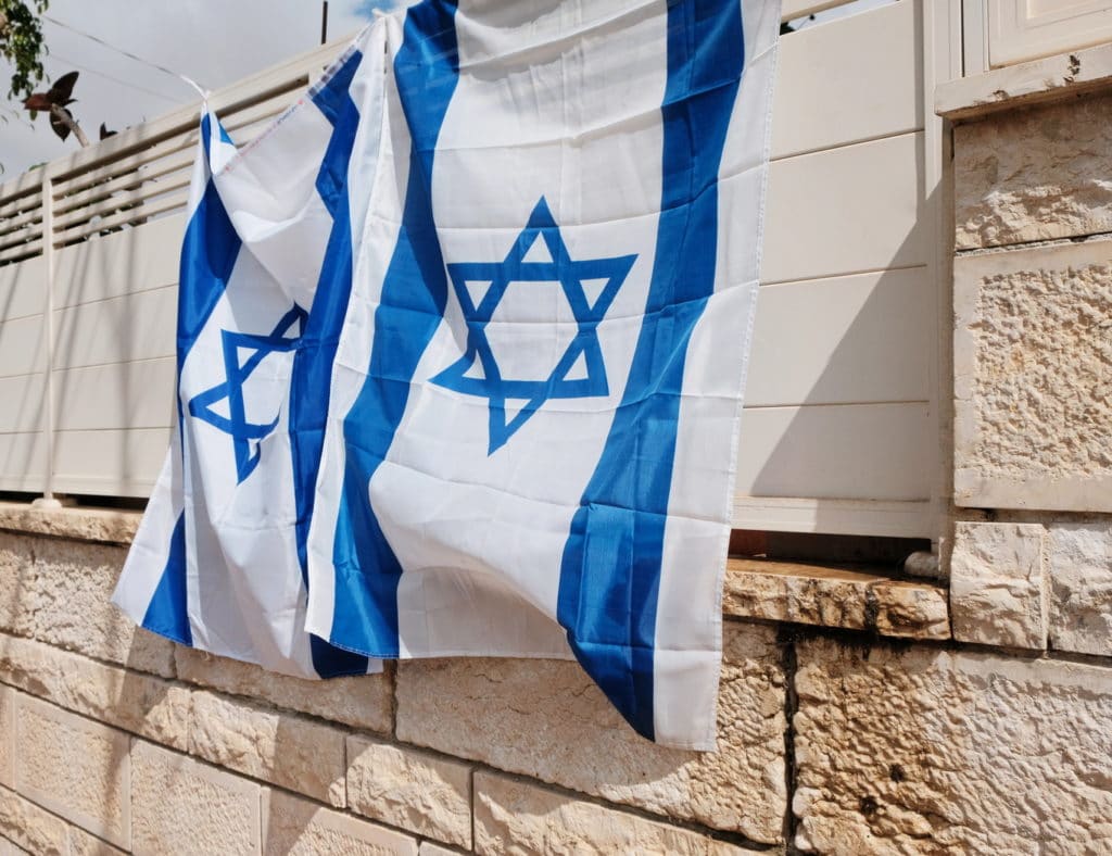 two israel flags