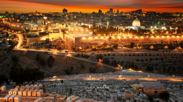 jerusalem city by sunset