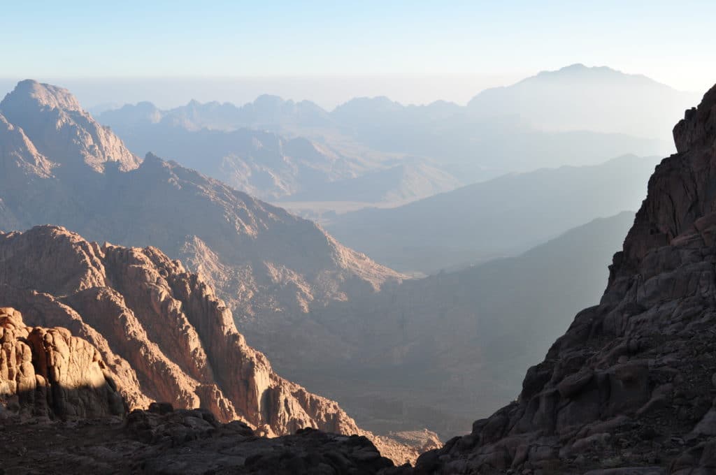 Trekking down Mt. Sinai