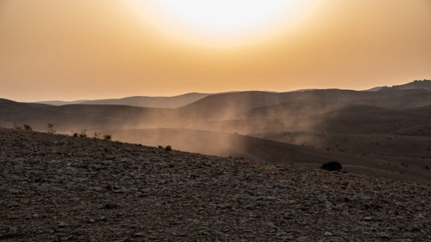 dust blowing in the desert