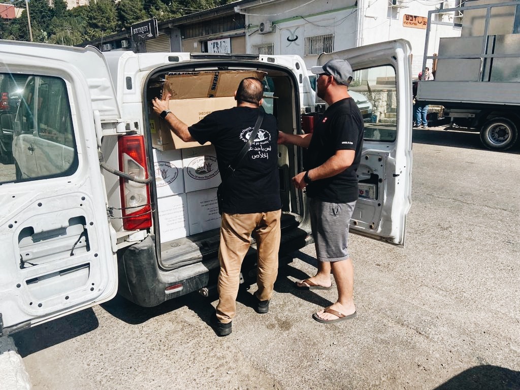 loading supplies into van