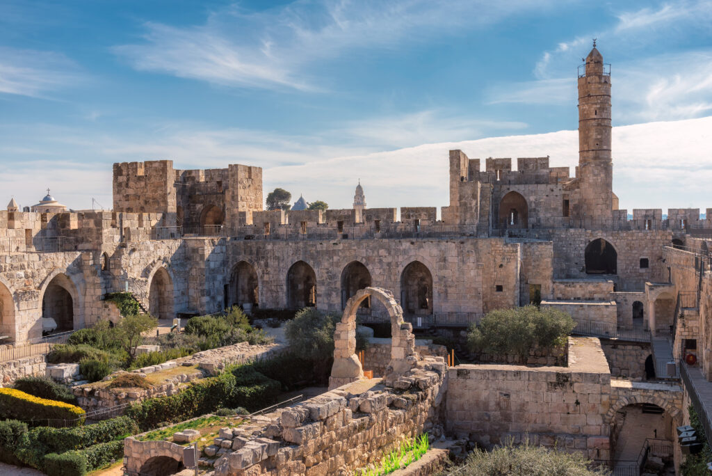 The Tower of David in ancient Jerusalem Citadel, near the Jaffa