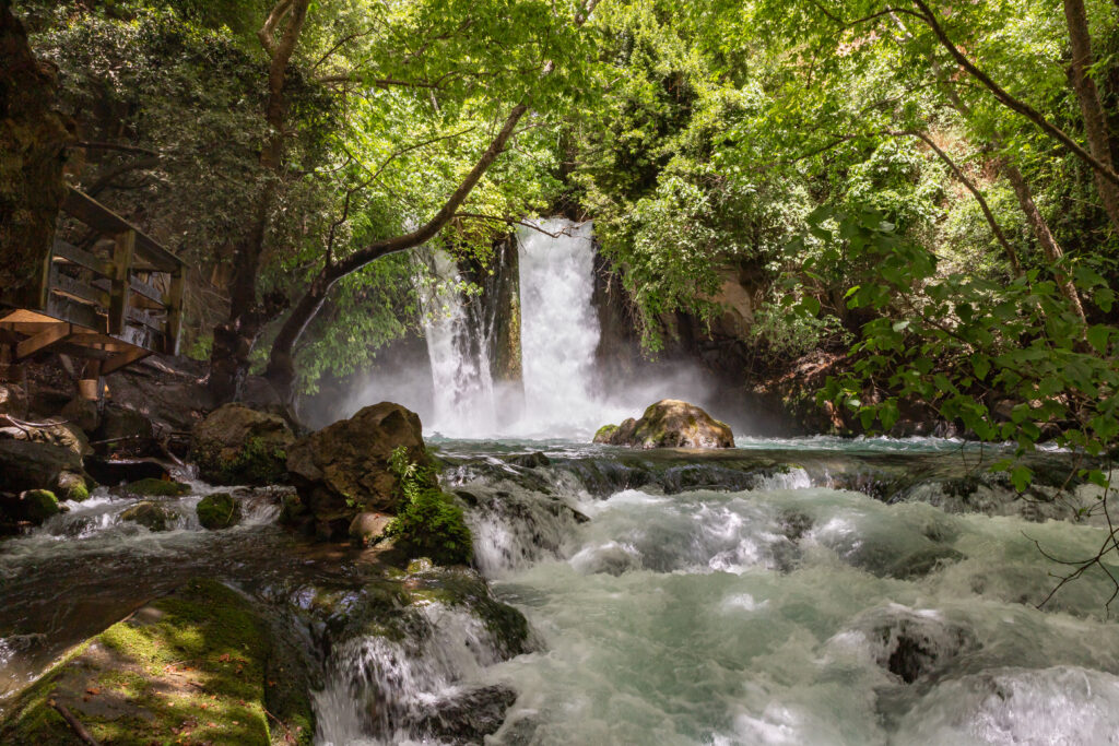 Banias waterfall in a Hermon Stream Nature Reserve in northern