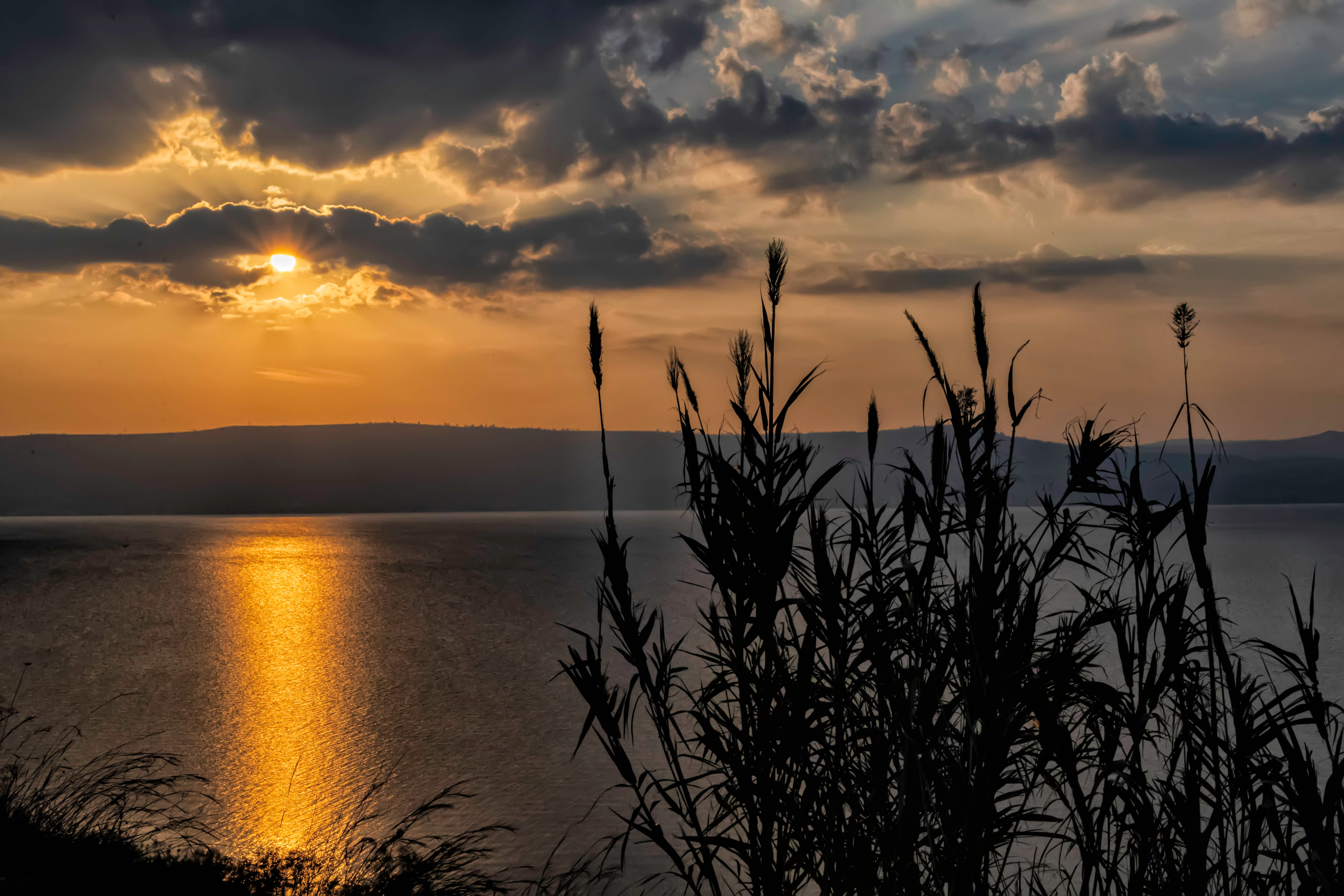 Sunset over the sea of Galilee