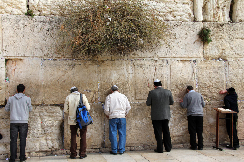 Jewish men at the Western Wall