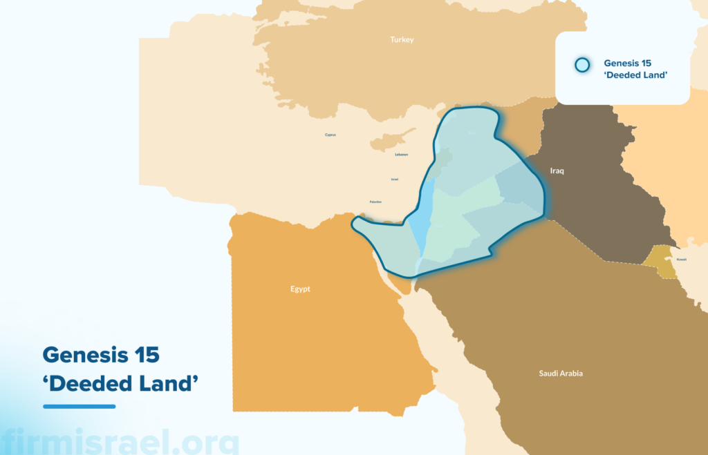 Map of land deeded to Israel in Genesis 15