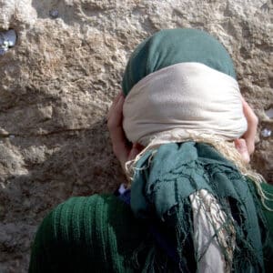 Jewish woman at the Western Wall in Jerusalem