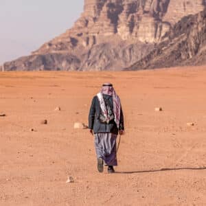 Bedouin shepherd in the desert