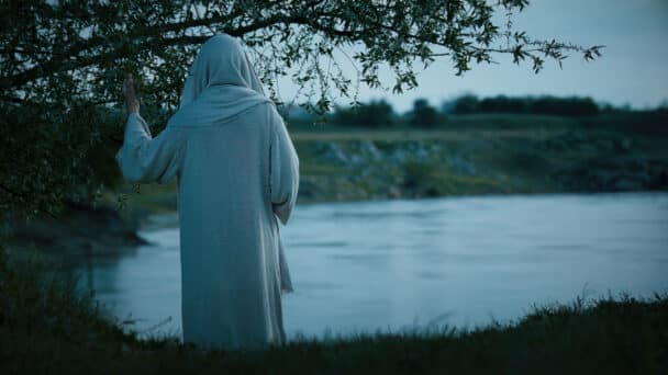 depiction of Yeshua (Jesus) by the Jordan river