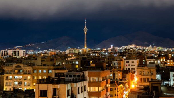 Iran - Tehran skyline at night